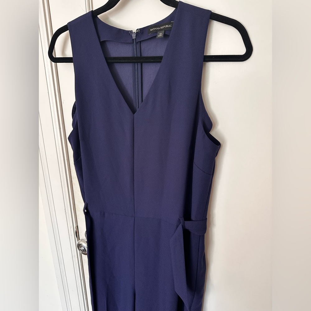 Gorgeous Banana Republic Blue Sheath V-Neck Jumpsuit